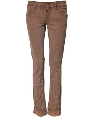 Acht Cuffed Hem Slim Fit Jeans - Brown