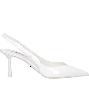 Prada Leather High Heel Pumps - White
