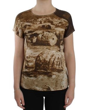Dolce & Gabbana Dolce Gabbana Brown Taormina Silk Blouse