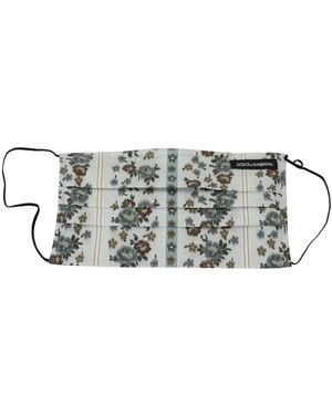 Dolce & Gabbana Chic Floral Pleated Cotton Face Mask - Black