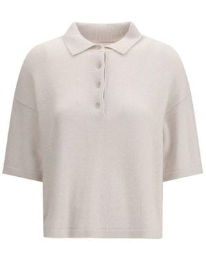 Allude Cashmere Polo Shirt - White