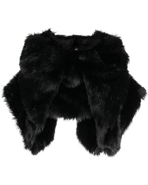 Comme des Garçons Faux Fur Cropped Jacket - Black