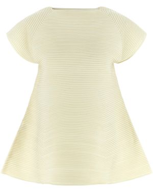 Issey Miyake 'Corrugated Knit' Dress - Yellow