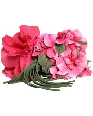 Dolce & Gabbana Floral Applique Detail Tie Belt Nylon - Pink