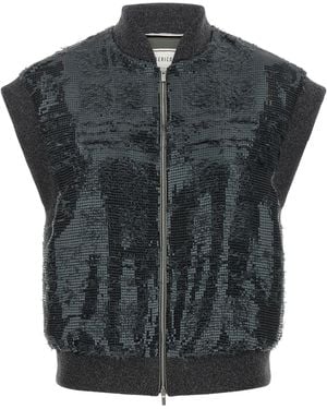 Peserico Polyester Sleeveless Jacket - Black
