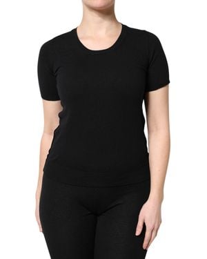 Dolce & Gabbana Cotton Round Neck Short Sleeve T-Shirt - Black