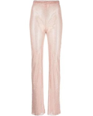 Santa Brands Rhinestone-Embellished Straight Pants - Pink