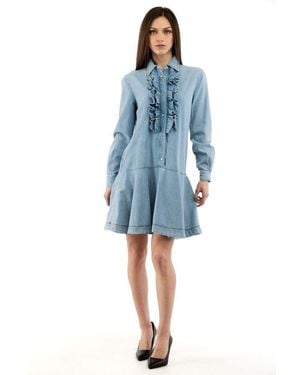 Moschino Multicolor Cotton Casual Dress - Blue