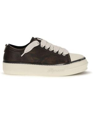 Represent Calf Leather Bos Taurus Chunky Sneakers - Black