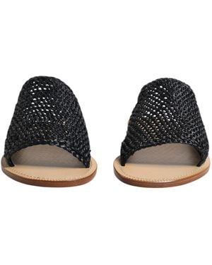 Dolce & Gabbana Woven Slipon Sandals - Black