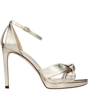 Jimmy Choo Leather Platform Sandals - Metallic