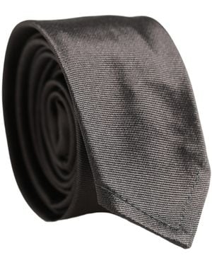 Dolce & Gabbana Woven 100% Silk Adjustable Neckmen's Accessory Tie - Gray