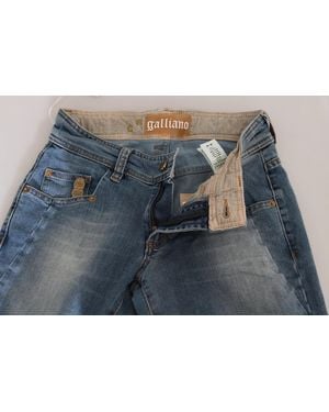 John Galliano Washed Mid Waist Skinny Casual Denim Pants - Black