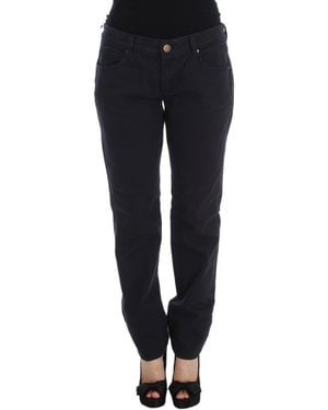 Ermanno Scervino Cotton Blend Casual Fit Trousers - Blue