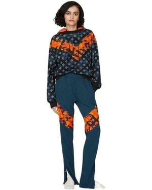 MCM Cotton Camo Lion Nylon Hood Sweatshirt - Blue
