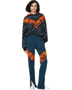 MCM Cotton Camo Lion Nylon Hood Sweatshirt - Blue