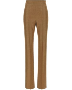 Valentino Garavani Textured Silk Wool Pants - Natural