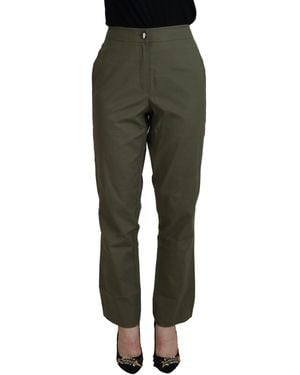 Laure'l Cotton High Waist Tapered Pants - Black