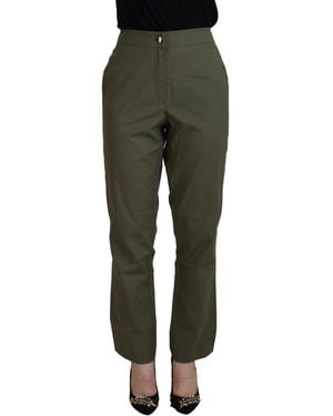 Laure'l Cotton High Waist Tapered Pants - Black