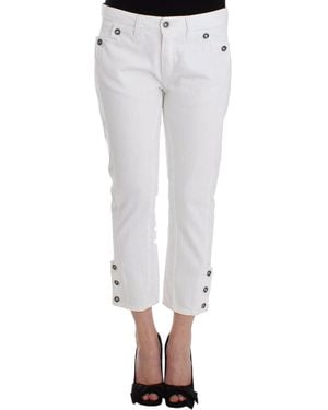 Ermanno Scervino Cropped Jeans Denim Trousers Branded Capri - Grey