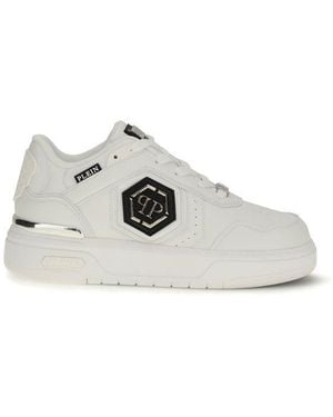 Philipp Plein Calf Leather Bos Taurus Athletic Sneakers - White