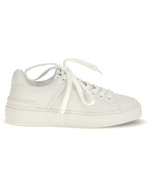 Balmain Calf Leather Bos Taurus Low Top Sneakers - White