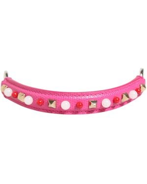 Dolce & Gabbana Embellished Leather Bag Handle Shoulder Strap - Pink