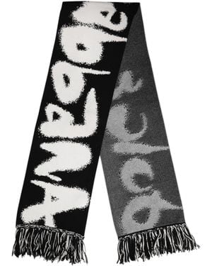 Dolce & Gabbana Logo Neck Warmer Wrap Shawl Scarf Cashmere - Gray