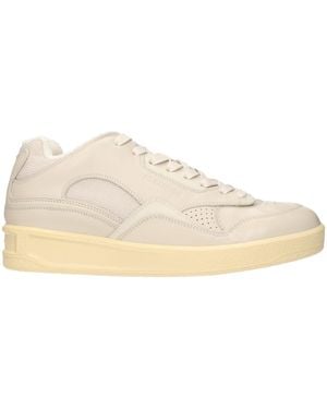 Jil Sander Leather Low Top Sneakers - Natural