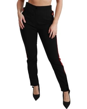 Dolce & Gabbana Fox Embellished Trousers - Black