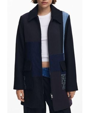 Desigual Black Polyester 's Jacket - Blue