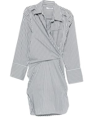 IRO Lazul Striped Cotton Dress - Gray