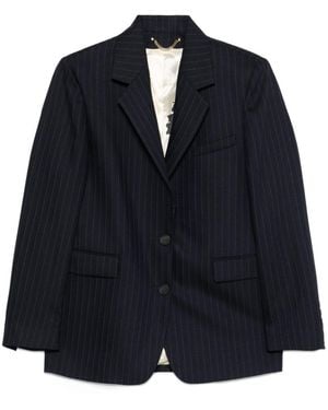 Golden Goose Single-breasted Pinstriped Jacket - Blue