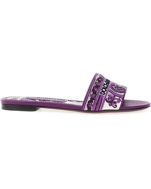 Dolce & Gabbana Cotton Slides - Purple