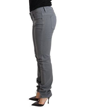 Ermanno Scervino Gray Low Waist Skinny Slim Trouser Cotton Jeans - Black
