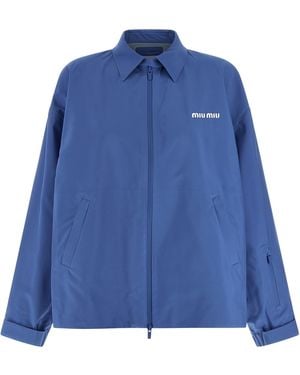 Miu Miu Recycled Polyester Shell Jacket - Blue