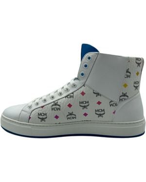 MCM Leather Rainbow Spectrum Hi Top Sneaker - Gray