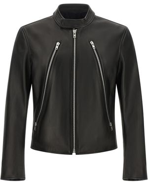 Maison Margiela Lamb Leather Leather Jacket - Black