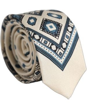 Dolce & Gabbana Geometric Adjustable 'Sd Neckmen's Tie - White