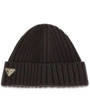 Prada Wool Oves Aries Beanie - Black