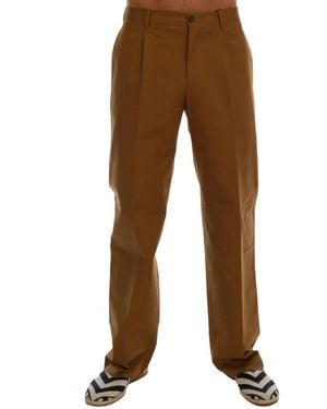 Dolce & Gabbana Stretch Cotton Trousers - Brown