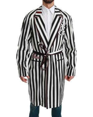 Dolce & Gabbana Coat Nightgown Cotton Robe - Black