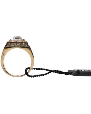 Dolce & Gabbana Tone Sterling 925 Crystals Ring - Metallic