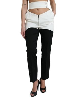 Dolce & Gabbana Cotton Cut Out Waist Tapered Trousers - Black
