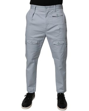 Dolce & Gabbana Cargo Trousers With Multiple Pockets - Blue