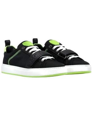 MCM Nylon Neon Low-Top With Strap Sneakers - Black