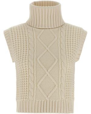 Perfect Moment Crystal Vest Merino Wool Gilet - Natural