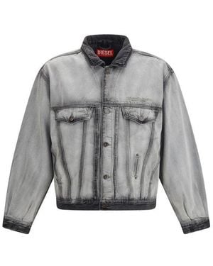 DIESEL Cotton Denim Jacket - Gray