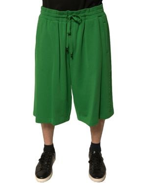 Dolce & Gabbana Cotton Blend Bermuda Shorts - Green