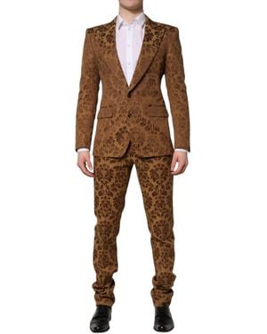 Dolce & Gabbana Damask Pattern Suit - Brown